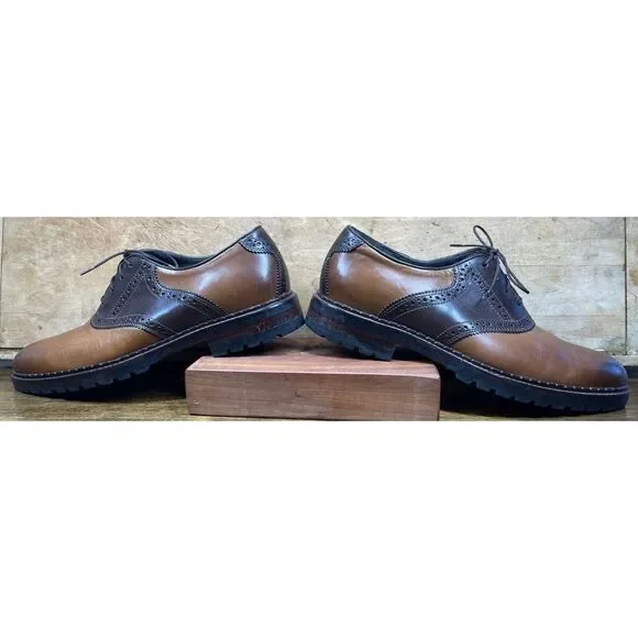 Johnston & Murphy Shoes Mens Size 9M Brown 2-Tone Leather Saddle Oxfords 20-7874 - Picture 3 of 11